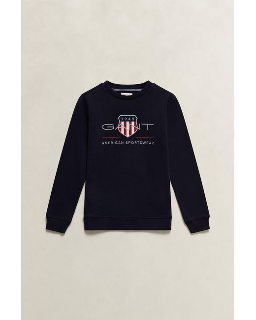 Gant Gray Teens Archive Shield Sweatshirt Melange