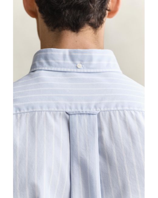 Gant Blue Striped Classic Poplin Shirt for men