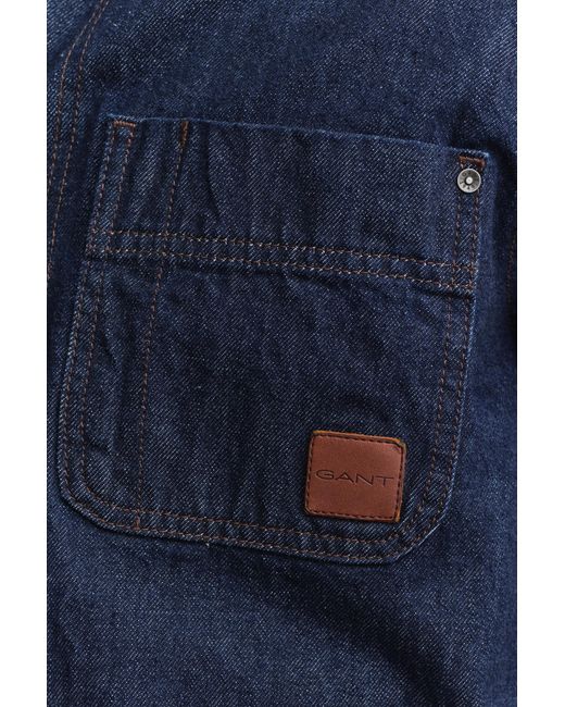 Gant Blue Work Jacket Dark Raw for men