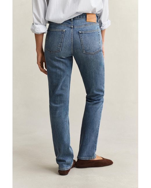 Gant Blue Straight Leg Stretch Jeans