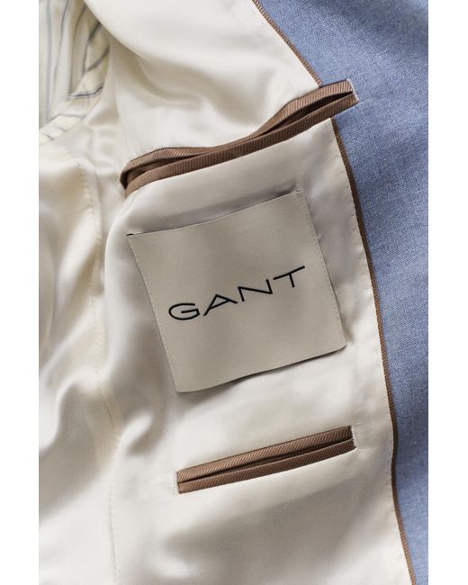 Gant Blue Linen Blend Suit Jacket for men