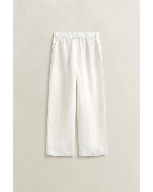 Gant Natural Linen Blend Pants Eggshell