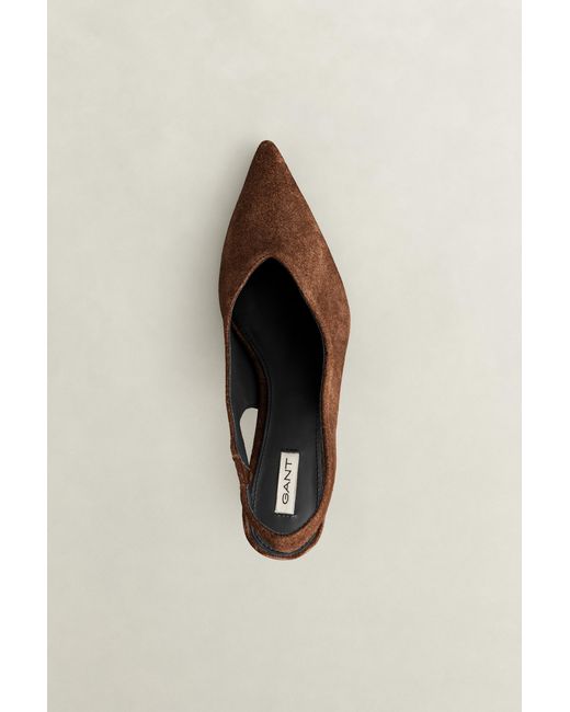 Gant Natural Tillbye Suede Heels Dark