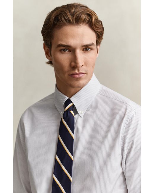 Gant Blue Striped Twill Dress Shirt for men