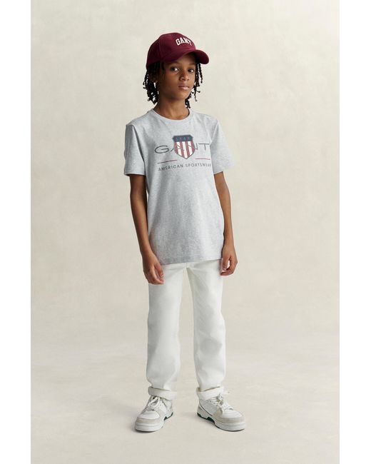 Gant Gray Teens Archive Shield T-Shirt Melange