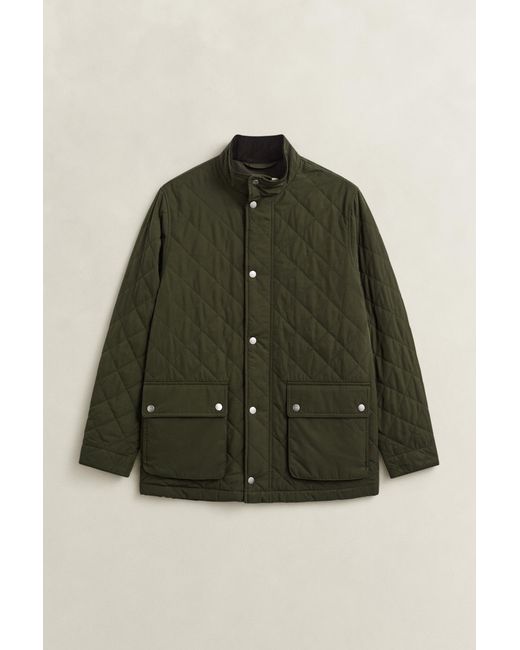 Gant Green Quilted Mid Jacket Dark Moss for men