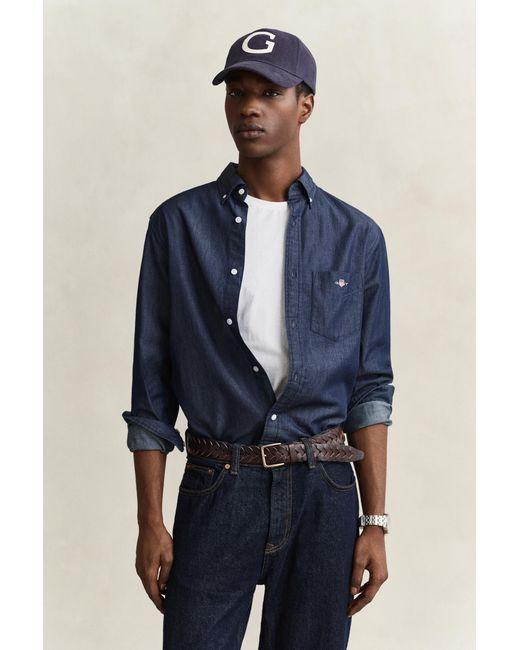 Gant Blue Regular Fit Shirt Dark for men
