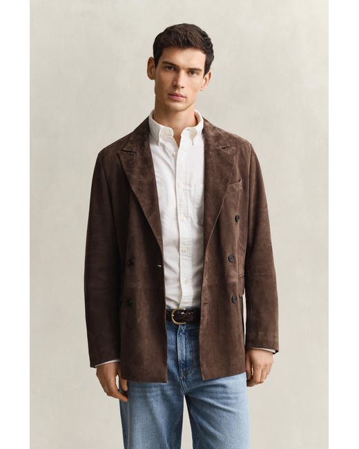 Gant Brown Suede Blazer Rich for men