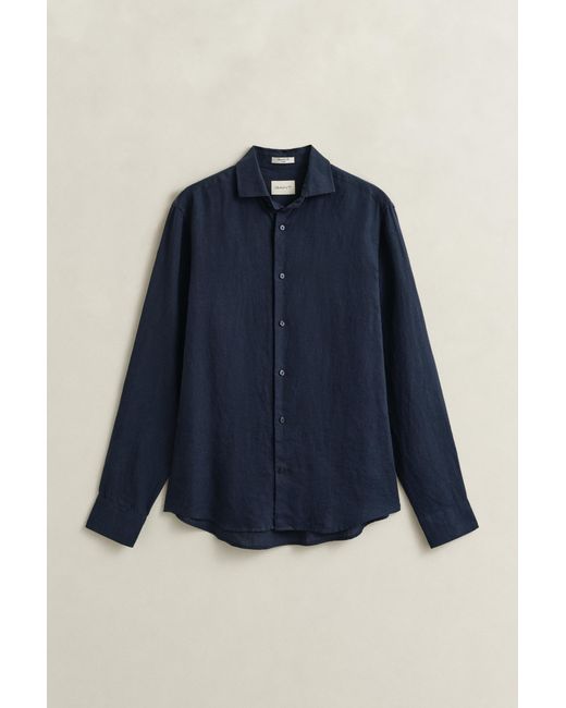 Gant Blue Linen Shirt Evening for men