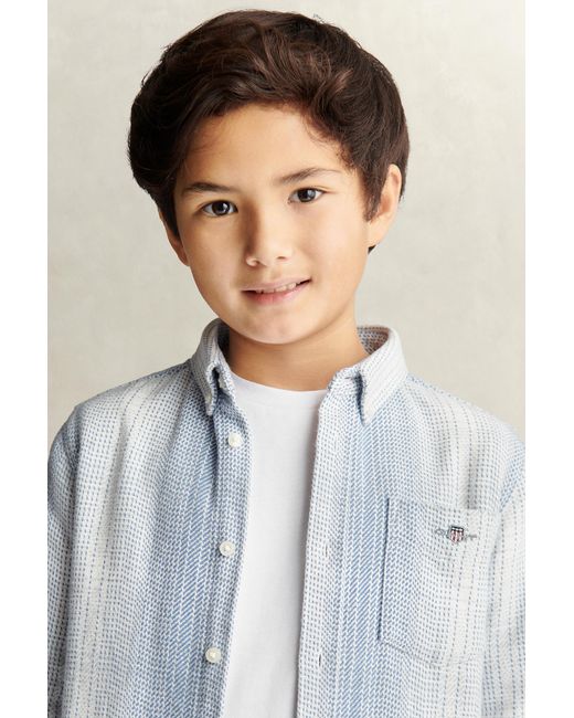 Gant Blue Teens Teen Boys Checked Overshirt for men
