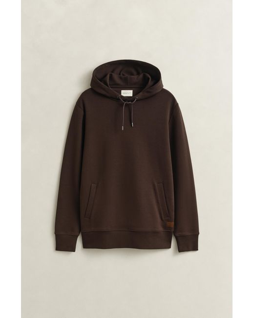 Gant Brown Interlock Hoodie Mahogany for men