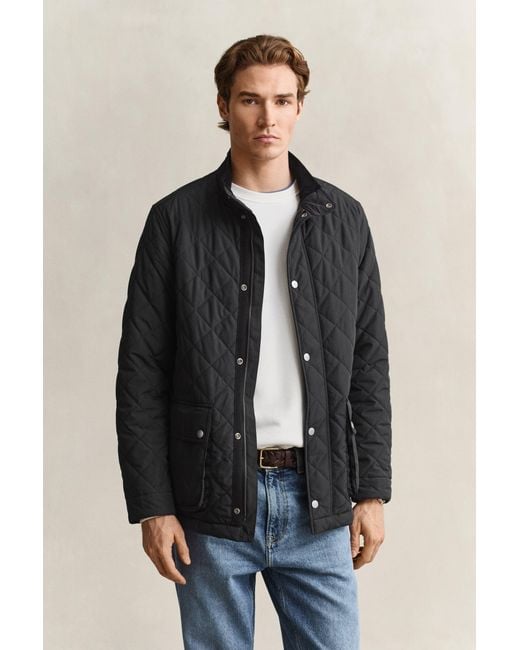 Gant Black Quilted Mid Jacket for men