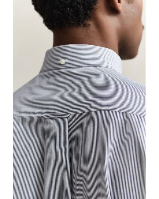 Gant Blue Banker Stripe Classic Poplin Shirt Persian for men