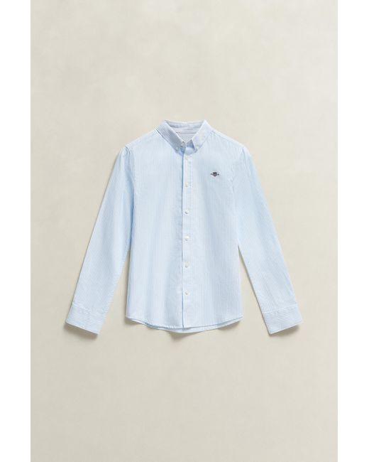 Gant Blue Teens Teen Boys Striped Oxford Shirt for men