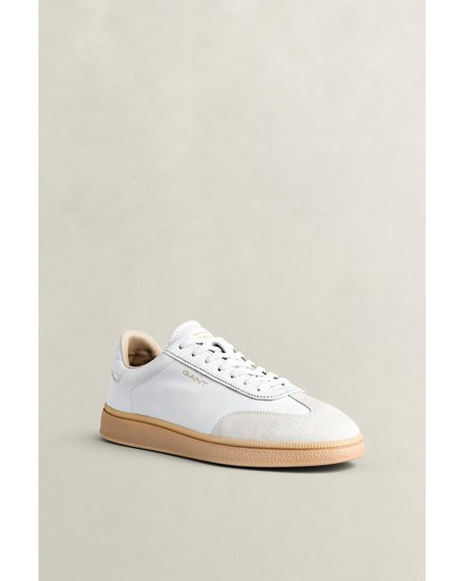 Gant White Cuzmo Leather Sneakers for men