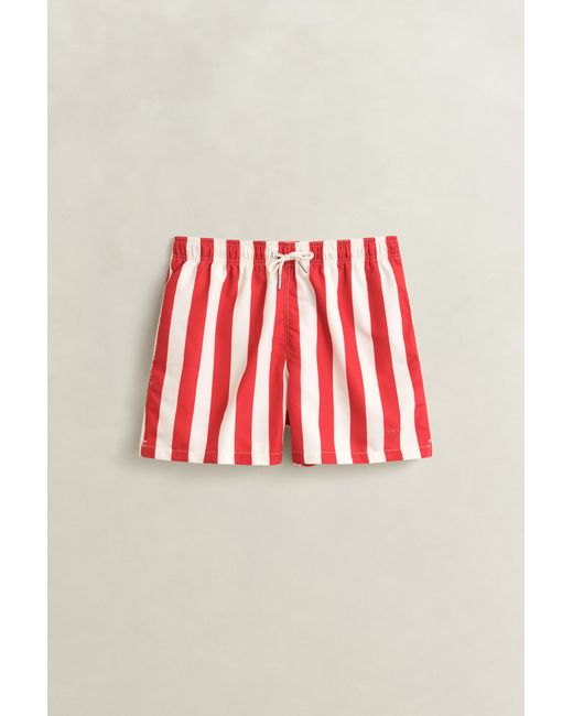 Gant White Block Striped Swim Shorts for men