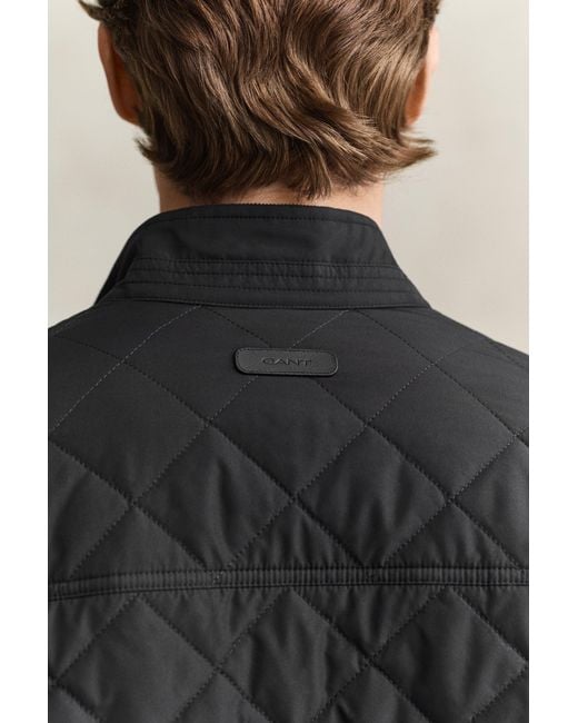 Gant Black Quilted Mid Jacket for men