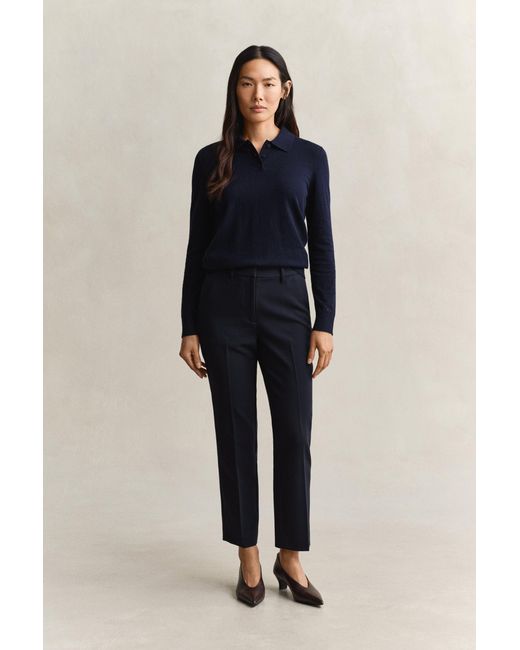 Gant Blue Slim Fit Fluid Slacks