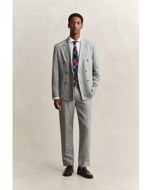 Gant Gray Lyocell Linen Suit Jacket for men