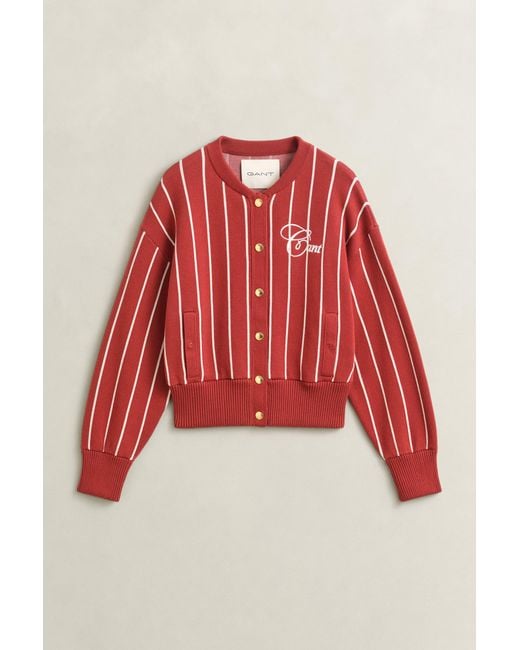 Gant Red Knitted Varsity Jacket