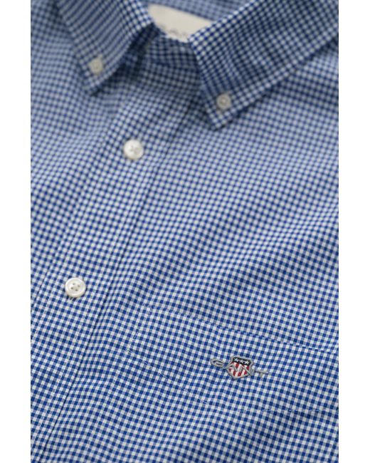 Gant Blue Gingham Classic Poplin Shirt College for men