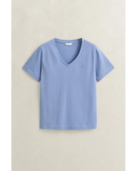 Gant Blue Shield V-Neck T-Shirt