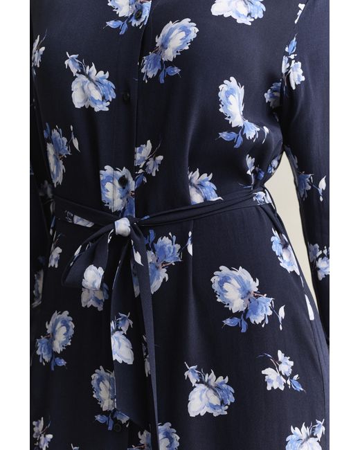 Gant Blue Floral Print Shirt Dress Evening