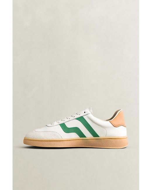 Gant Green Cuzmo Leather Sneakers Eggshell for men