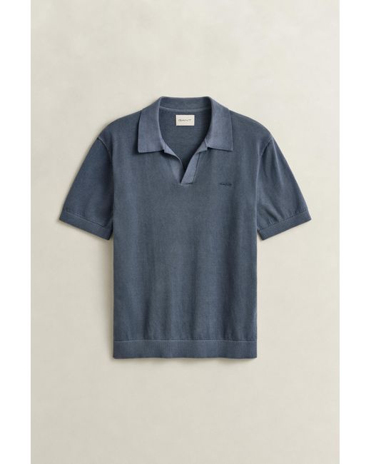 Gant Blue Sunfaded Polo Sweater Classic for men