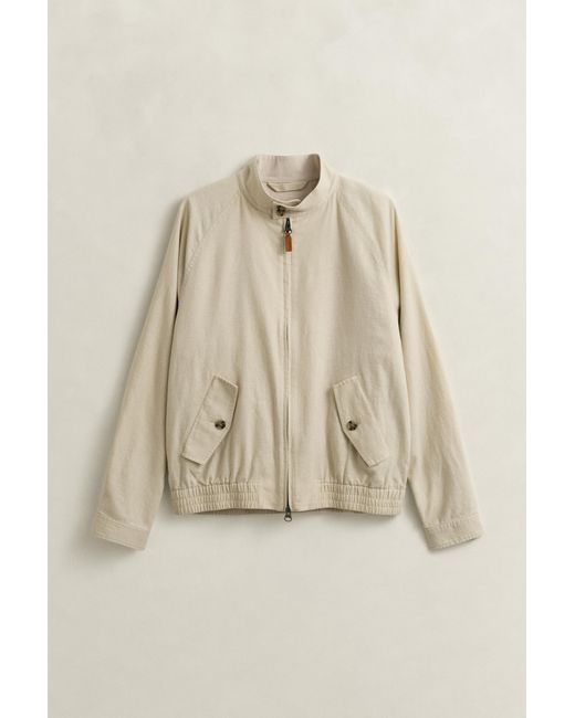 Gant Natural Linen Blend Harrington Jacket Soft Oat for men