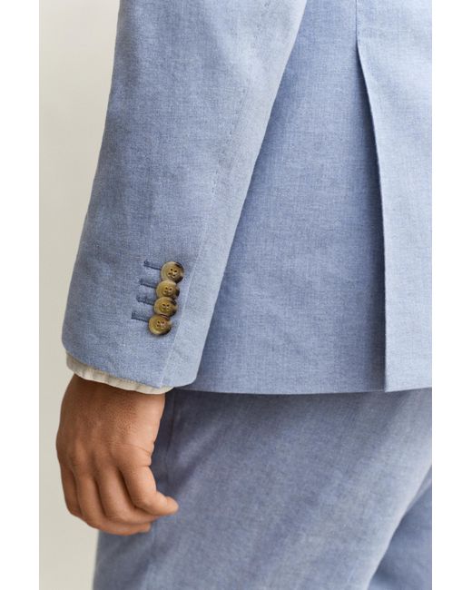 Gant Blue Linen Blend Suit Jacket for men