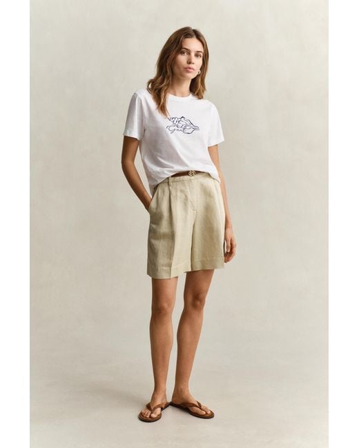 Gant Natural Tailored Linen Blend Shorts