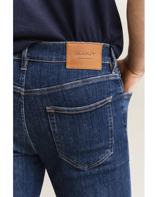 Gant Blue Extra Slim Active Recover Jeans Mid Worn In for men