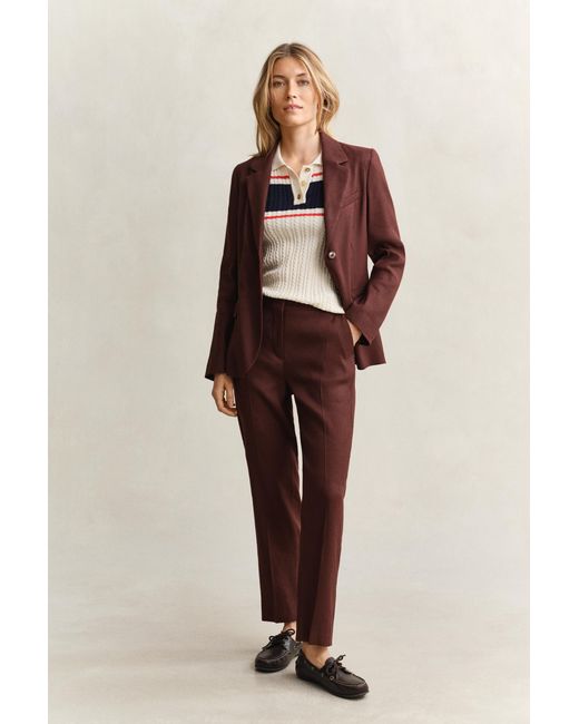 Gant Natural Tailored Linen Stretch Pants