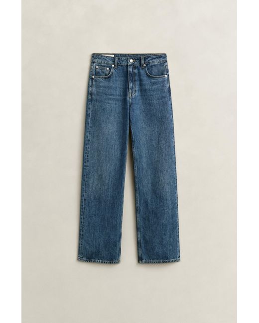 Gant Blue Relaxed Jeans Mid Worn In
