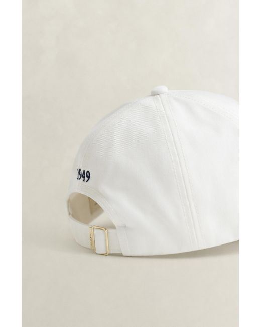 Gant Red Graphic Cotton Twill Cap Eggshell