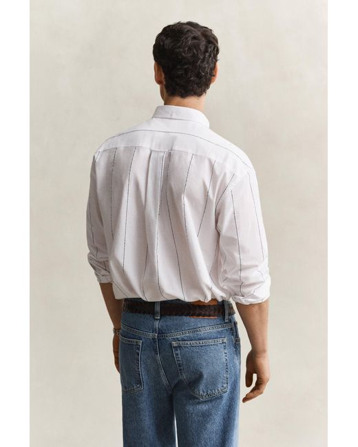 Gant White Chenille Textured Shirt for men