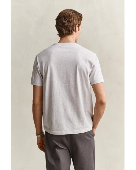 Gant Gray Regular Fit Shield T-Shirt for men