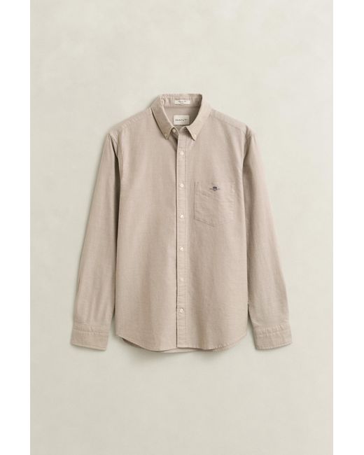 Gant Natural Classic Regular Oxford Shirt Light Taupe for men
