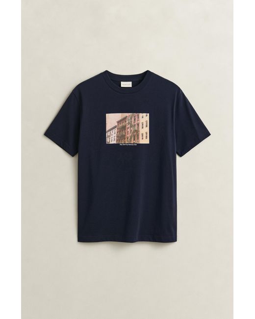 Gant Blue Seasonal Graphic T-Shirt Evening for men