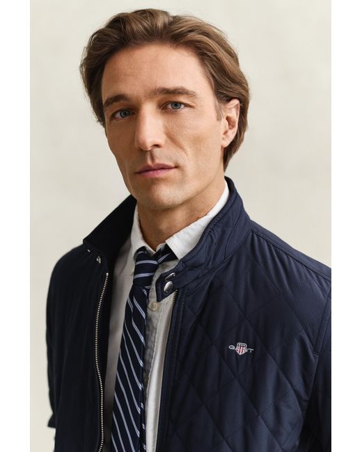 Gant Blue Water-Repellent Quilted Jacket for men