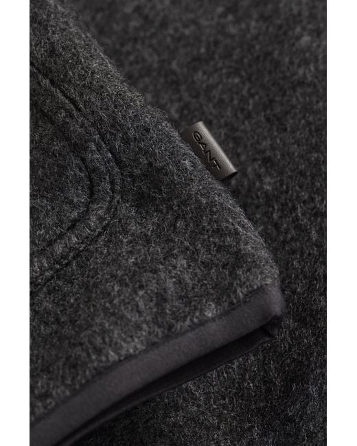 Gant Black Fleece Vest Charcoal Melange for men