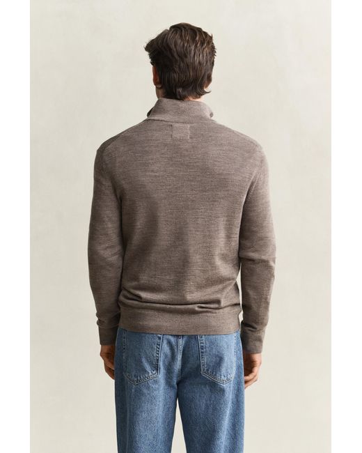 Gant Multicolor Merino Wool Half-Zip Sweater for men