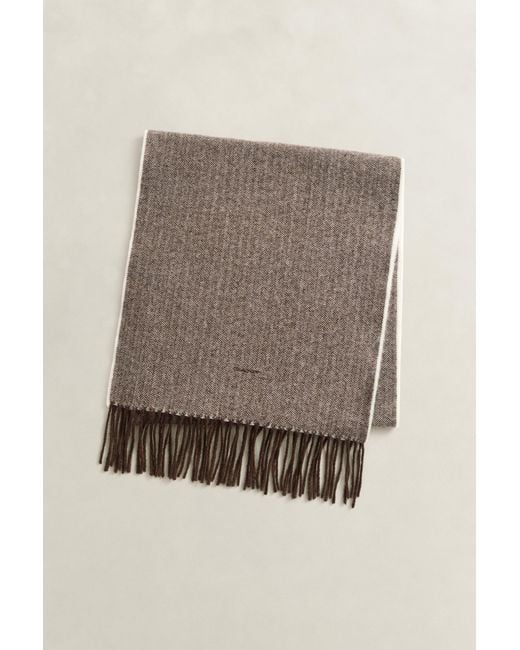 Gant Brown Herringbone Scarf Rich for men