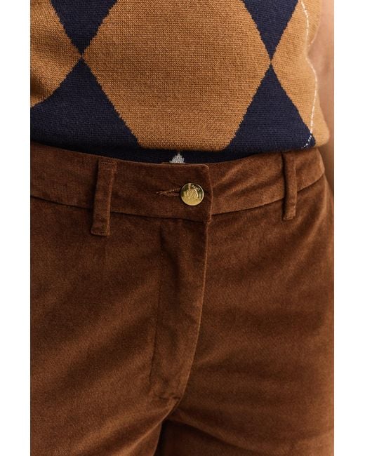 Gant Natural Flared Velvet Pants Mahogany