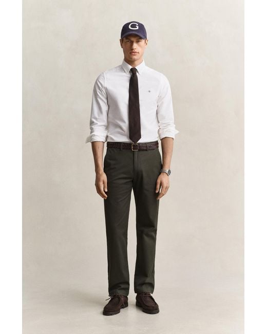 Gant Black Regular Fit Smart Chinos Dark Moss for men