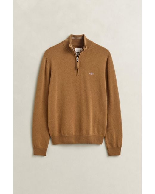 Gant Multicolor Lambswool Half-Zip Sweater for men