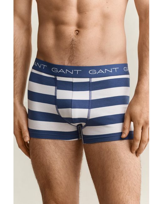 Gant Blue 3-Pack Striped Trunks for men
