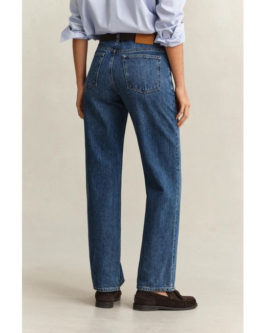 Gant Blue Relaxed Jeans Mid Worn In