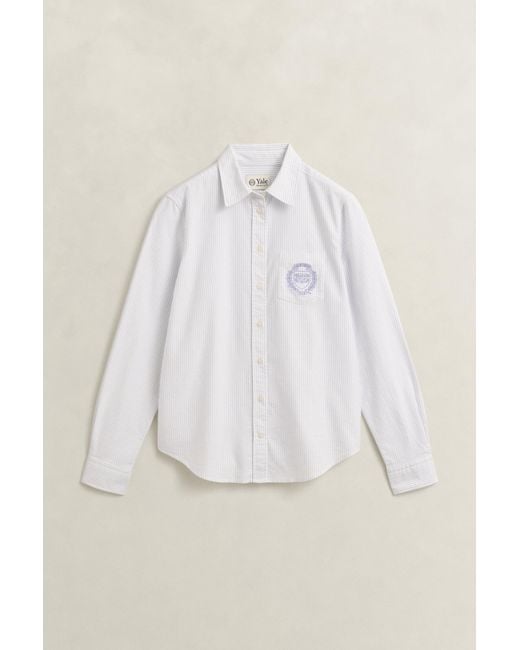 Gant Blue X Yale Striped Oxford Shirt